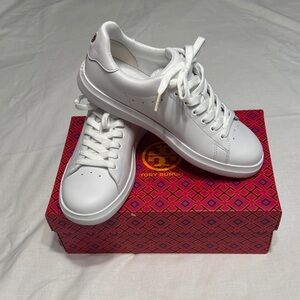 Tory Burch Classic White Leather Sneakers